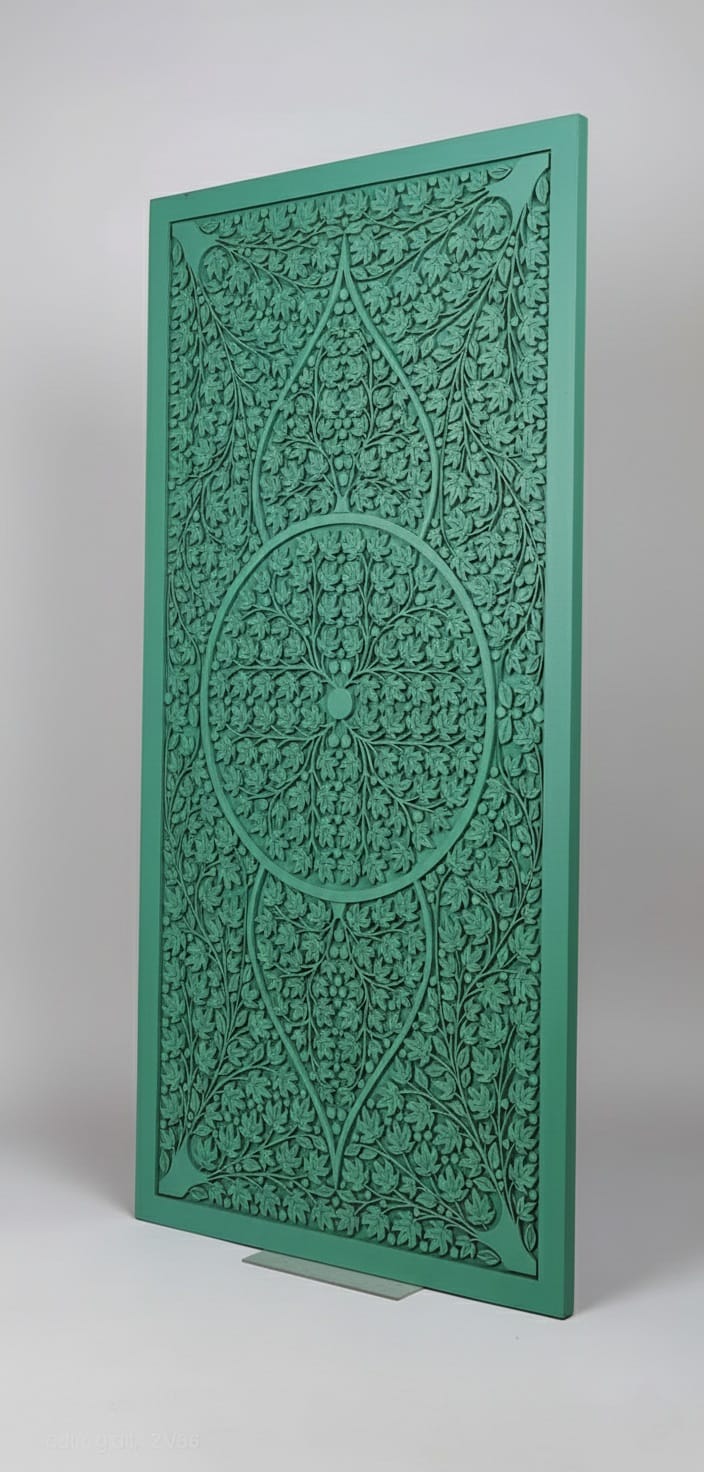 Custom CNC Carved Wooden Panel – Decorative Design (₹125 / sq ft) Design 09 - Image 2