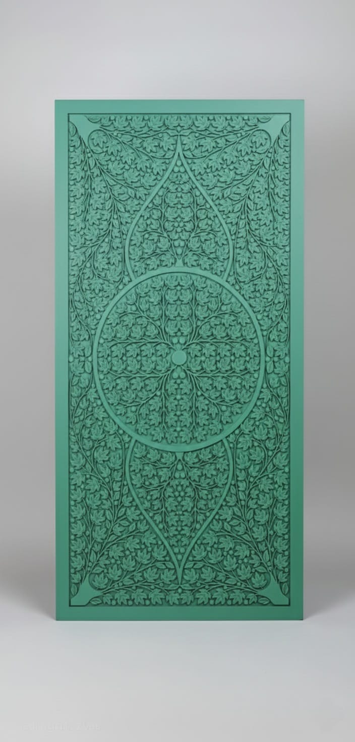 Custom CNC Carved Wooden Panel – Decorative Design (₹125 / sq ft) Design 09