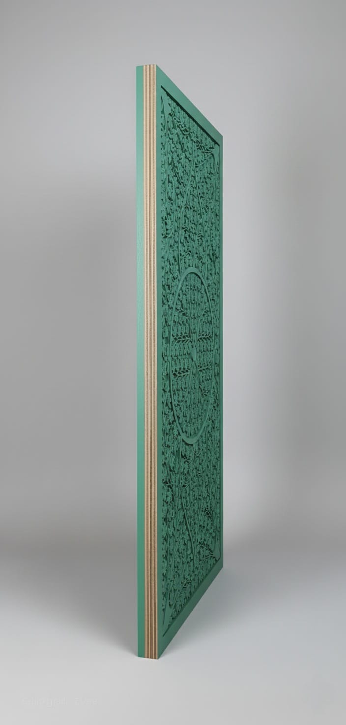 Custom CNC Carved Wooden Panel – Decorative Design (₹125 / sq ft) Design 09 - Image 3