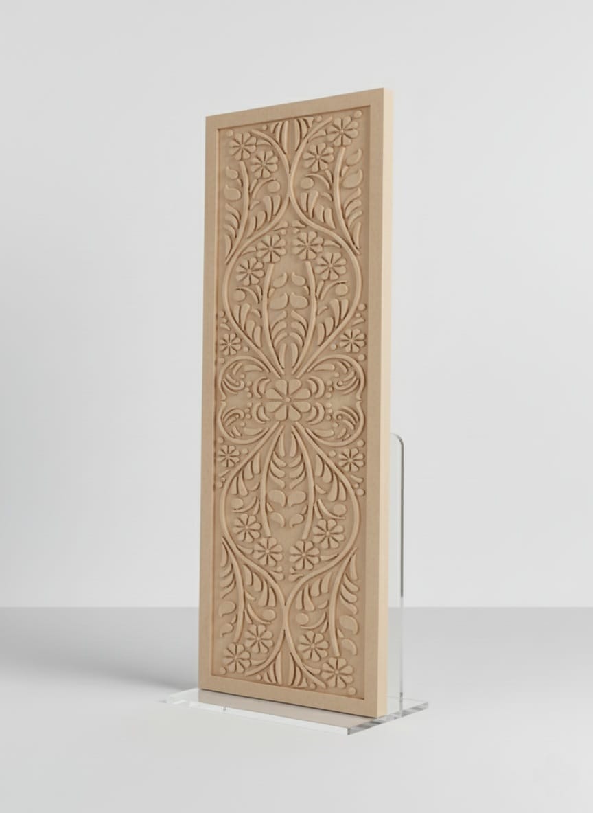 Custom CNC Carved Wooden Panel – Decorative Design (₹125 / sq ft) Design 05 - Image 2
